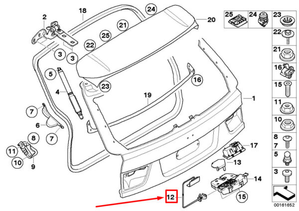 BMW X5 E70 Trunk Lid Bowden Cable 7170936 51247170936 ORIGINAL - Image 4
