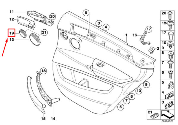 BMW X5 E70 Upper Rear Door Loudspeaker Cover 51418038100 8038100 ORIGINAL - Image 4