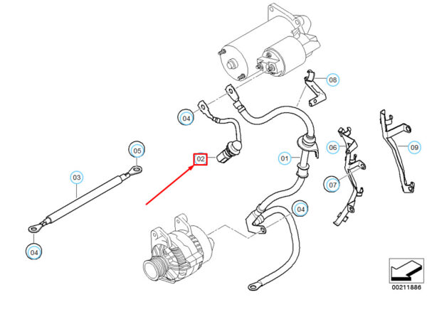 BMW 5 E60 Preheater System Lead 12427798482 7798482 ORIGINAL - Image 2