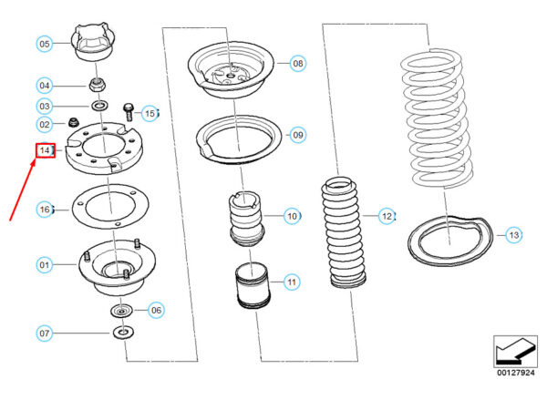 BMW 3 E36 Suspension Adapter 31331091595 1091595 ORIGINAL - Image 3