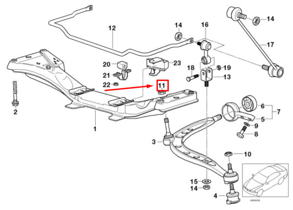 BMW Z3 Coupe E36 Front Sway Bar 31352227996 2227996 ORIGINAL - Image 4