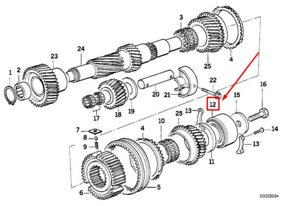BMW 3 E46 Countershaft Ball Bearing 1224808 23111224808 ORIGINAL - Image 4