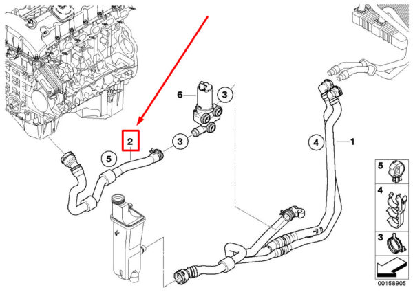BMW X3 E83 Engine Inlet/Water Valve Hose 64213416609 3416609 ORIGINAL - Image 4