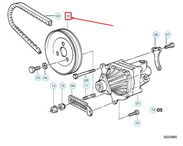 BMW 3 E36 Power Steering Pulley 32421717746 ORIGINAL - Image 3