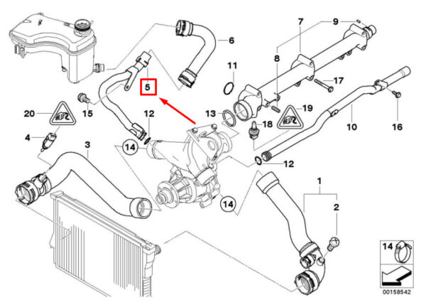 BMW 3 Cabrio E46 Engine Coolant Pipe 7830711 11537830711 ORIGINAL - Image 4