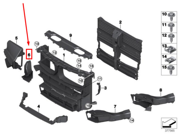 BMW X6 F16, F86 Front Right Brake Air Duct 7343806 51747343806 ORIGINAL - Image 4