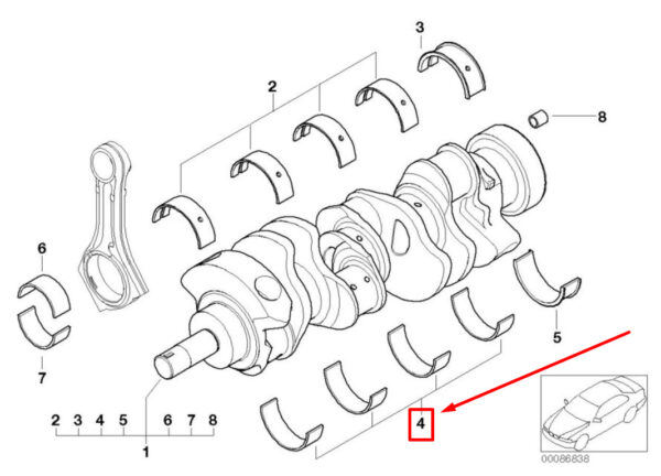 BMW 3 Cabrio E93 Engine Crankshaft Thrust Bearing 11217841617 7841617 NEW GENUIN - Image 4