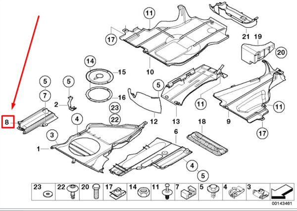 BMW 3 E46 Right Engine Support Trim Panel 8218118 51718218118 ORIGINAL - Image 4