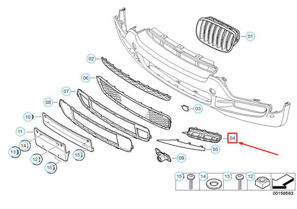 BMW X5 E70  Front Bumper Left Open Grille 51117159595 ORIGINAL - Image 4
