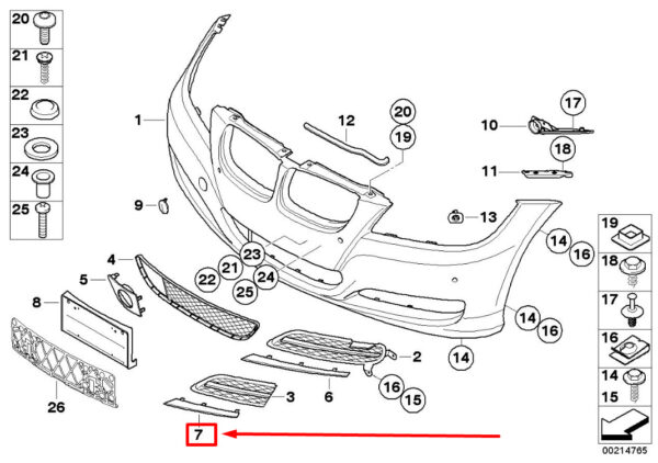 BMW 3 E90 Front Right Finisher Rod 51117198900 7198900 ORIGINAL - Image 4