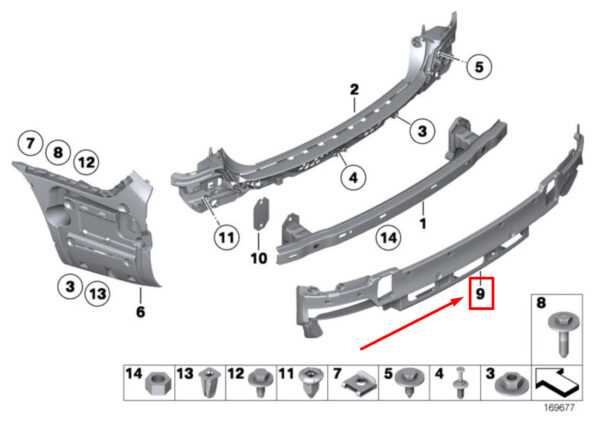 BMW 7 F01, F02 Rear Bumper Adapter 7301226 51127301226 ORIGINAL - Image 4