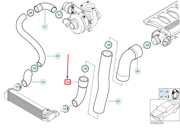 BMW 5 E39 Pressure Hose Assembly 11617785396 7785396 ORIGINAL