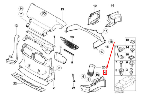 BMW 3 E46 Front Right Air Duct 7894706 51717894706 ORIGINAL - Image 4