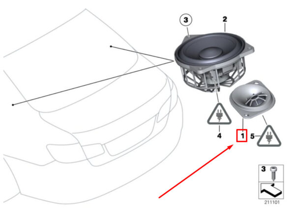 BMW 6 F06 Dashboard Hifi-System Tweeter 9175696 65139175696 ORIGINAL - Image 4