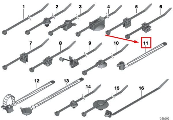 BMW 3 G20, G28 Cable Tie 1389024 61131389024 ORIGINAL - Image 4
