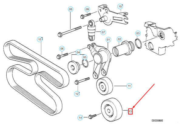 BMW 3 E36 Deflection Pulley 11282245166 ORIGINAL - Image 2