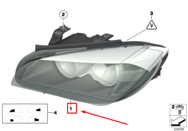 BMW X1 E84 Front Right Headlight 63117290238 7290238 ORIGINAL - Image 4