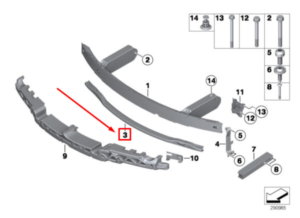 BMW 6 Coupe F13 Front Lower Bumper Mount 51118050509 8050509 ORIGINAL - Image 4