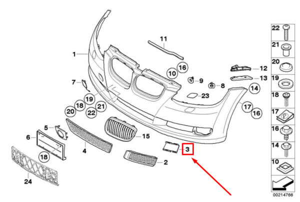 BMW 3 Coupe E92 Front Left Bumper Covering 51117175317 7175317 ORIGINAL - Image 4