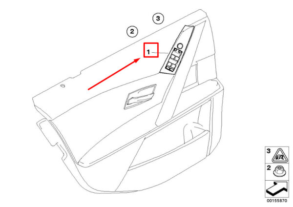 BMW 5 E60 Front Left Door Window Switch 6951915 61316951915 ORIGINAL - Image 4