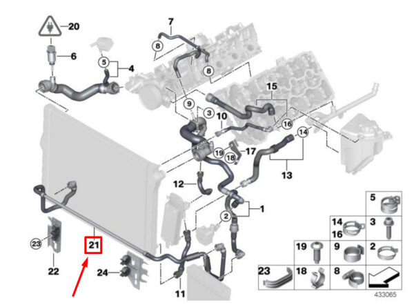 BMW 7 F01, F02 Coolant Hose 17127600132 7600132 ORIGINAL - Image 4