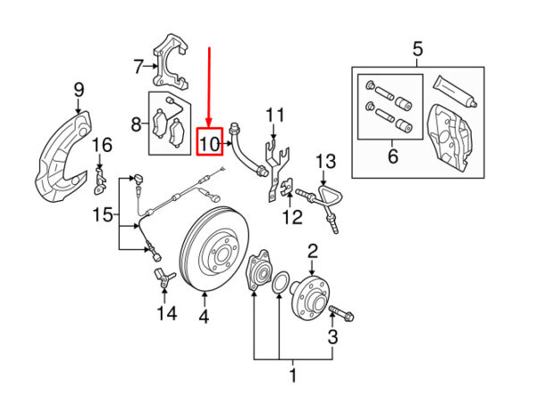 AUDI A6 Avant C6 Front Brake Hose 4F0611707B ORIGINAL - Image 5
