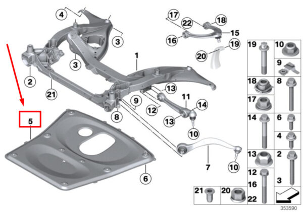 BMW 6 Cabrio F12 Structural Reinforcement Panel 31102284174 2284174 ORIGINAL - Image 4