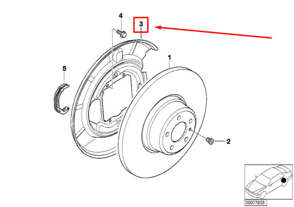 BMW 5 E39 Rear Right Brake Disc Protection 34211162774 1162774 ORIGINAL - Image 4
