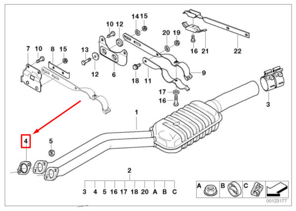 BMW 3 E46 Exhaust Pipe Gasket 18301436334 1436334 ORIGINAL - Image 4