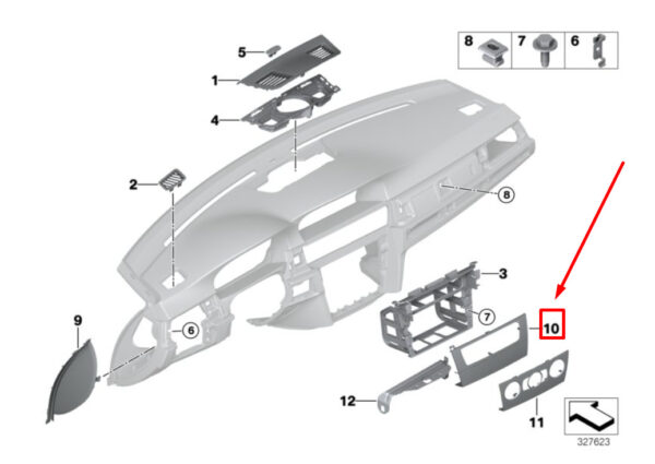 BMW 3 E90 Instrument Panel Cover 6958411 65126958411 ORIGINAL - Image 4