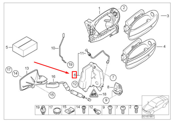 BMW 7 E65, E66, E67 Front Left Door Lock 51217202119 7202119 ORIGINAL - Image 4