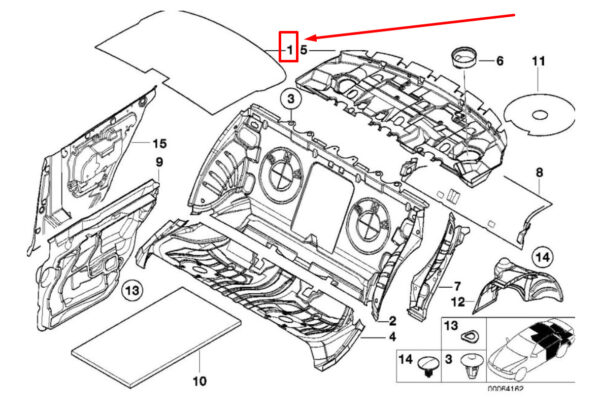 BMW 3 E46 Rear Roof Sound Insulation 51488229734 8229734 ORIGINAL - Image 4