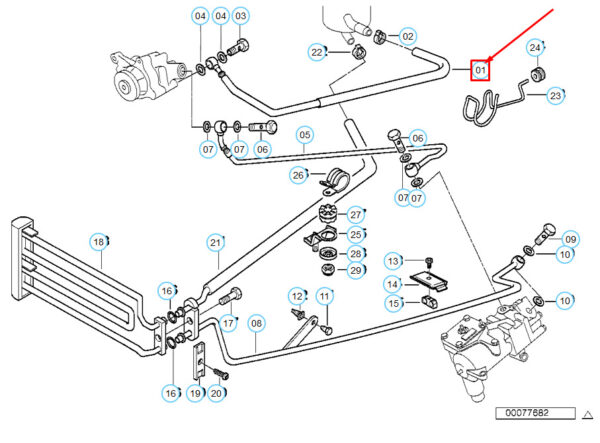 BMW 7 E38 Power Steering Pressure Hose 32411095915 1095915 ORIGINAL - Image 3