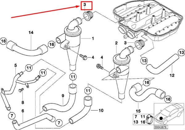 BMW Z8 Roadster E52 Engine Oil Separator Gasket 11151406790 1406790 ORIGINAL - Image 4