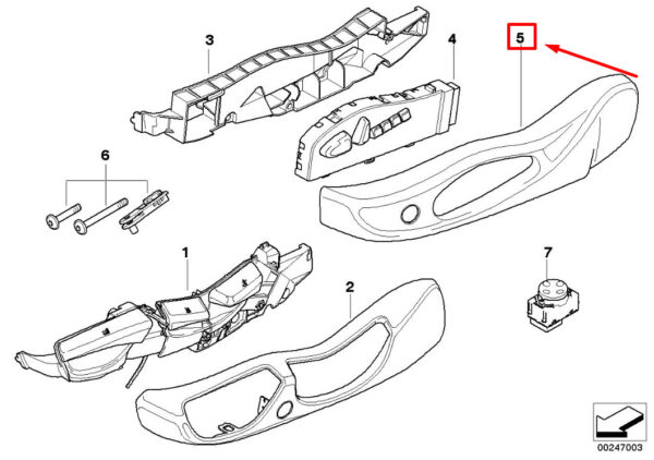 BMW X3 E83 Front Right Outer Seat Trim 8261344 52108261344 ORIGINAL - Image 4