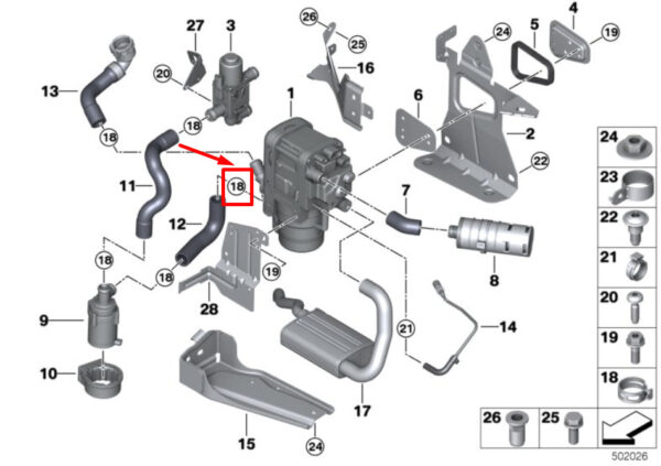 BMW 3 G20 Hose Clamp 64217518579 7518579 ORIGINAL - Image 4