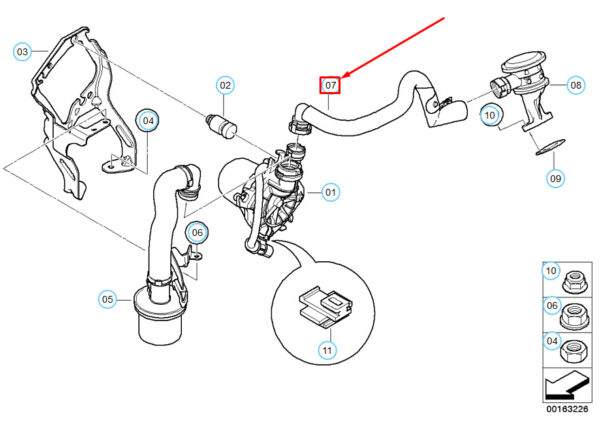 BMW 3 E90 Power Steering Pressure Hose Assembly 11727557910 7557910 ORIGINAL - Image 4