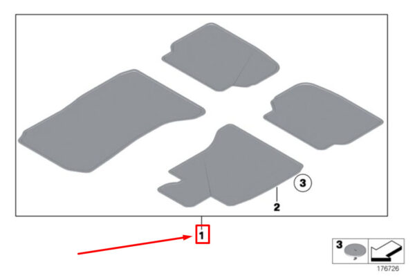 BMW 7 G11, G12 Floor Mat Set 7427837 51477427837 ORIGINAL - Image 4