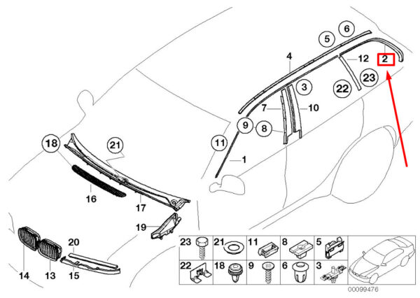 BMW 3 E46 Rear Left Roof Drainage Moulding 51137890667 7890667 ORIGINAL - Image 4