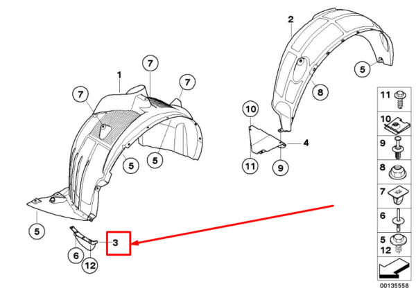 BMW X3 E83 Front Right Pressure Lip Seal 3401986 51713401986 ORIGINAL - Image 4