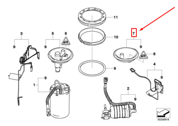 BMW X3 E83 Left Fuel Filter Locking Plug 16116766162 6766162 ORIGINAL - Image 4