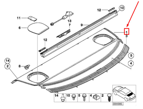 BMW 3 E46 Rear Window Shelf 51468289516 8289516 ORIGINAL - Image 4