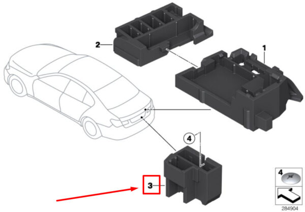 BMW 7 F01, F02 Ecu Foam Insulation Insert 61359280191 9280191 ORIGINAL - Image 4
