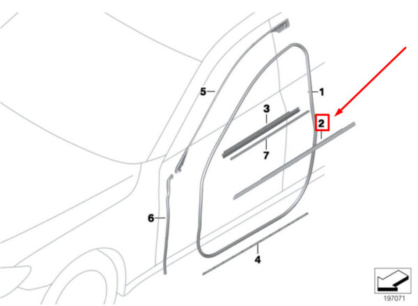 BMW 7 F01, F02 Front Right Door Channel Cover 7185228 51337185228 ORIGINAL - Image 4