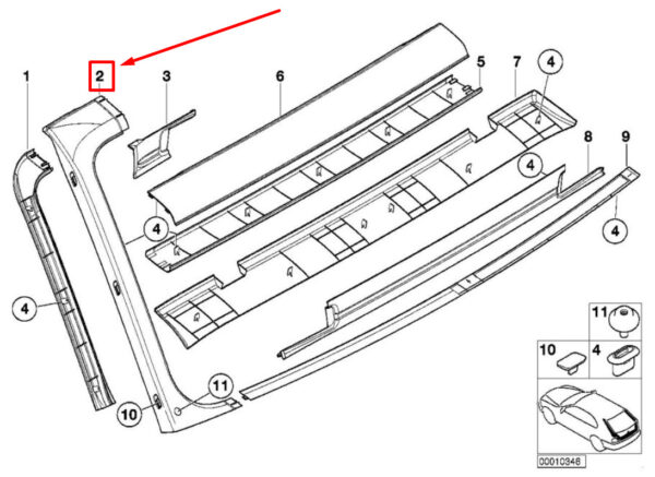 BMW 5 E39 Rear Left Hatch Trim 51498194673 8194673 ORIGINAL - Image 4