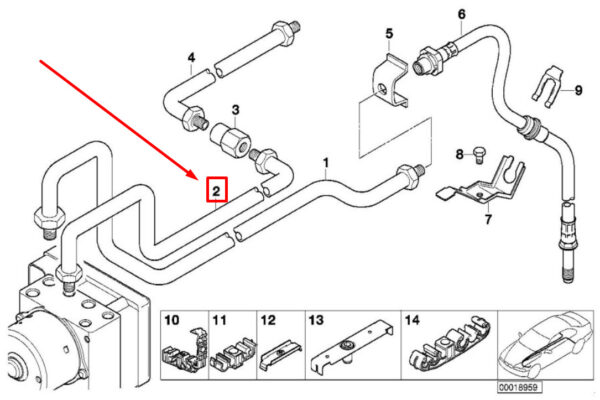 BMW 3 E46 Rear Brake Pipe 6755704 34326755704 ORIGINAL - Image 4