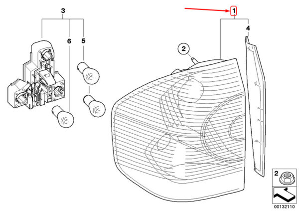 BMW X3 E83 Rear Left Side Panel Tail Light 63216990169 ORIGINAL - Image 2