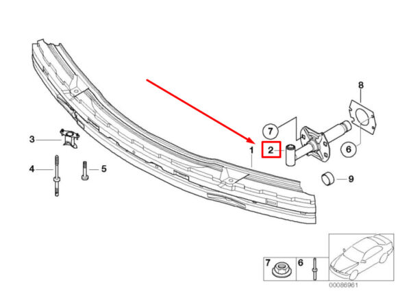 BMW 3 E46 Front Left Bumper Shock 51118195301 8195301 ORIGINAL - Image 4