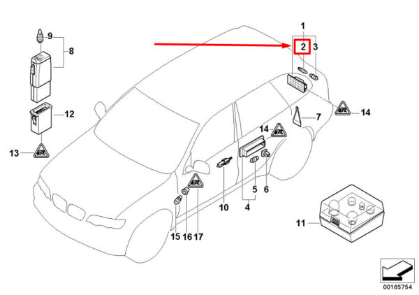 BMW X5 E53 Courtesy Light Bulb 63318371610 8371610 ORIGINAL - Image 4