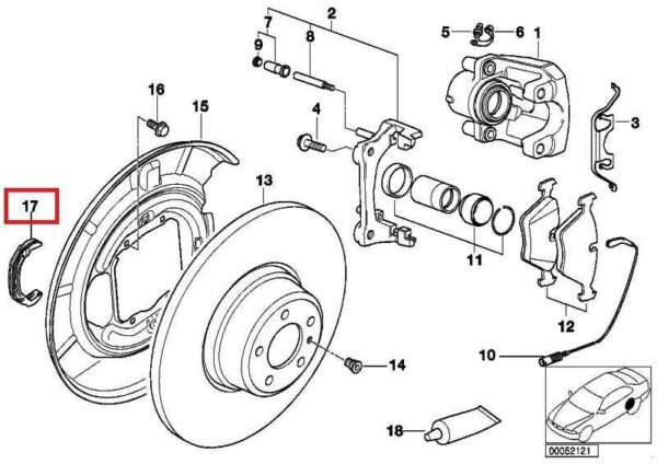 BMW 5 E60 Rear Brake Dust Shield Gasket 34211166260 ORIGINAL - Image 2
